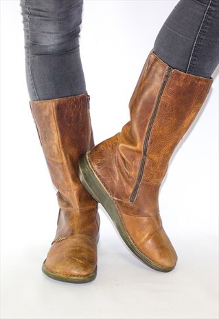 VINTAGE 90'S LEATHER KNEE HIGH BOOTS
