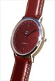 COMPACT SUPER SLIM SILVER LEATHER WATCH