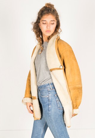 VINTAGE 80S WINTER SHEEPSKIN COAT / R2490