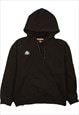 Vintage 90's Kappa Hoodie Drawstring Pockets Pullover Black