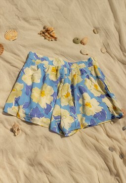 Blue Floral Floaty Shorts
