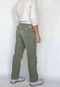 Vintage Carhartt Cargo Pants Men's Khaki Green