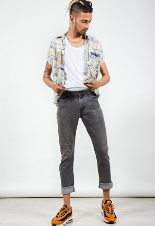 VINTAGE 80S LEVI'S SLIM FIT "GREY" JEANS / 0210
