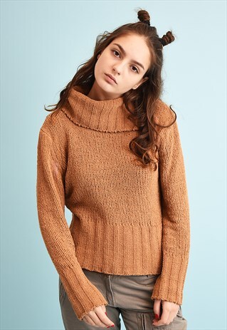 Y2K MINIMALIST KNIT VELVETEEN NEUTRAL JUMPER