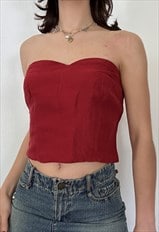 Y2K Vintage Red Corset Top