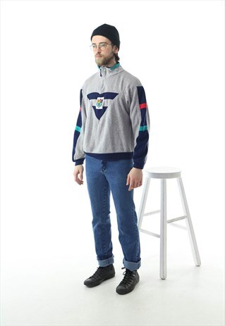 GREY 90S JUMPER / WINTER ZIP UP SWEATSHIRT