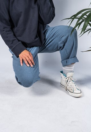 VINTAGE 1990S HIGH-WAISTED TROUSER IN BLUE