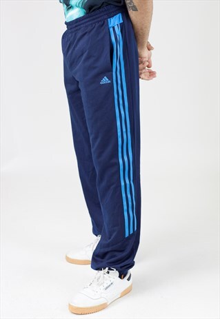 VINTAGE 90S ADIDAS NAVY TRACKSUIT BOTTOMS