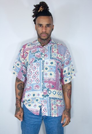 VINTAGE HAWAIIAN CRAZY PATTERNED SHIRT