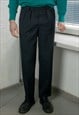 VINTAGE 70'S NAVY PATTERNED WOOL SUIT TROUSERS
