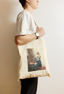 Johannes Vermeer Milkmaid Vintage Art Tote Bag