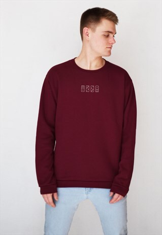 BURGUNDY DOMINO (WHITE) SWEATSHIRT