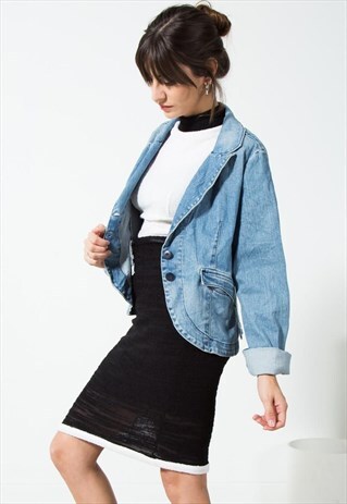 VINTAGE 80S CLASSIC LEVI'S BLAZER DENIM JACKET / S1636