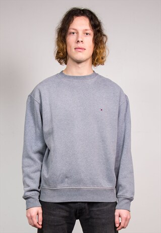 90'S VINTAGE GREY TOMMY HILFIGER SWEATSHIRT JUMPER