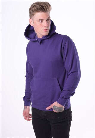 ESSENTIAL BLANK PULLOVER HOODY - DARK DEEP PURPLE