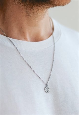 Om chain necklace for men silver yoga pendant gift for him | Shani ...