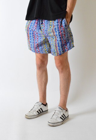 SPEEDO VINTAGE 90S COLOURFUL ABSTRACT AZTEC SWIMMING SHORT