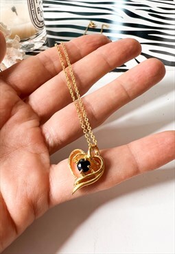 1980's Delicate Gold Heart Necklace