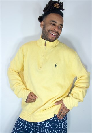 RALPH LAUREN 1/4 ZIP EMBROIDED SWEATSHIRT