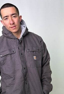 Dark Grey Vintage Carhartt Fleece Lined Active Jacket
