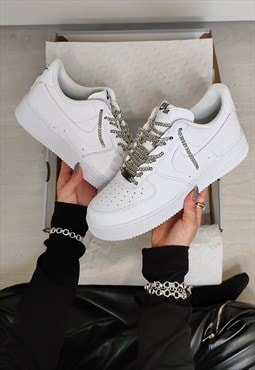 NIKE Custom Air Force 1 with Bold Chain Laces (SmallerSizes)