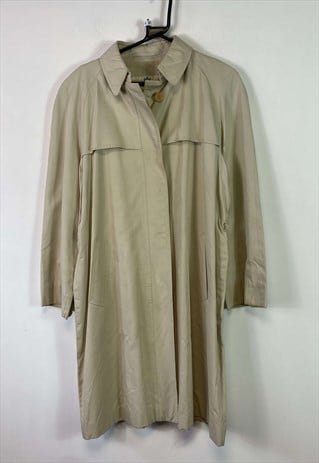 BEIGE AQUASCUTUM LONG COAT TRENCH MEDIUM