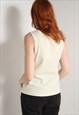 VINTAGE ADIDAS VEST Y2K TOP BEIGE