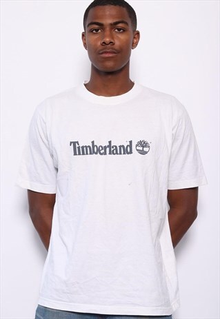 VINTAGE TIMBERLAND BIG LOGO SPELLOUT T-SHIRT WHITE