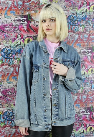 VINTAGE WRANGLER 80S LIGHT BLUE DENIM JACKET. UNISEX.