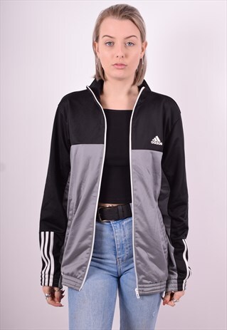 ADIDAS WOMENS VINTAGE TRACKSUIT TOP JACKET MEDIUM MULTI 90'S