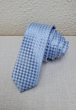 Light Blue Slim Tie Formal Pattern Necktie for Men