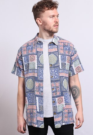 VINTAGE AZTEC PATTERNED SHIRT