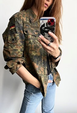 Army Camo Cargo Scout Street Style Canvas Unisex Jacket S