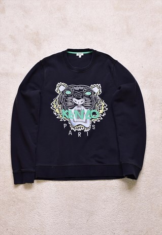 WOMEN'S KENZO BLACK EMBROIDERED SWEATER