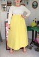 Vintage 70s Yellow Plaid Check Checks Polkadot Maxi Dress