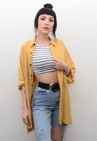 VINTAGE 90'S GENUINE SILK HONEYCOMB OVERSIZED SHIRT