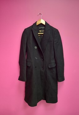 Black Coat Double Breasted Style Classic