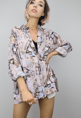 VINTAGE 80S/90S OVERSIZED PATTERNED SHIRT