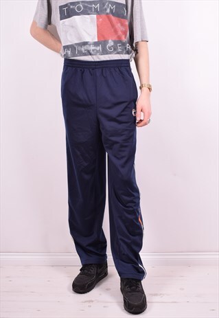 FILA MENS VINTAGE TRACKSUIT TROUSERS W32 L31 BLUE 90'S