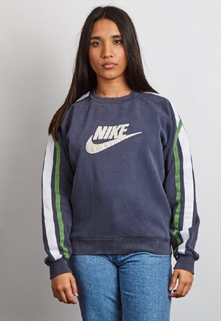 VINTAGE 90'S NIKE NAVY LOGO SWEATER