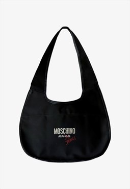 Vintage Y2K Moschino Jeans Jeanius Faded Black Tote Bag