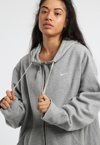 90S NIKE EMBROIDERED LOGO ZIPPED HOODIE