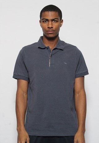 VINTAGE BURBERRY POLO SHIRT BLUE