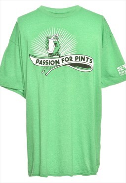 Vintage Green Passion For Pints Printed T-shirt - XL
