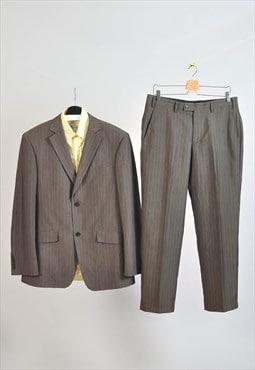 Vintage 00s brown striped suit