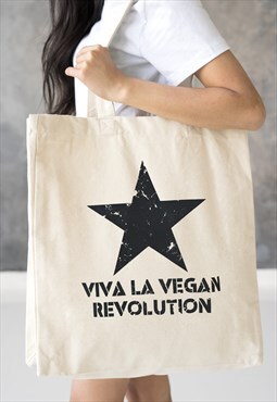 Viva Vegan Revolution Tote Cotton Canvas Printed Yoga Bag