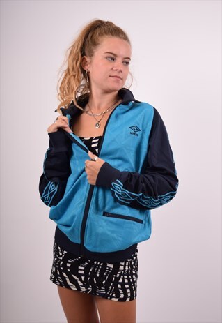 VINTAGE UMBRO TRACKSUIT TOP JACKET BLUE