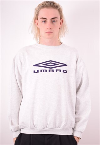UMBRO MENS VINTAGE SWEATSHIRT JUMPER MEDIUM GREY 90S