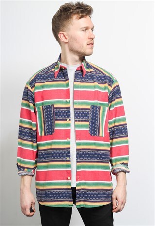 VINTAGE AZTEC PATTERNED SHIRT