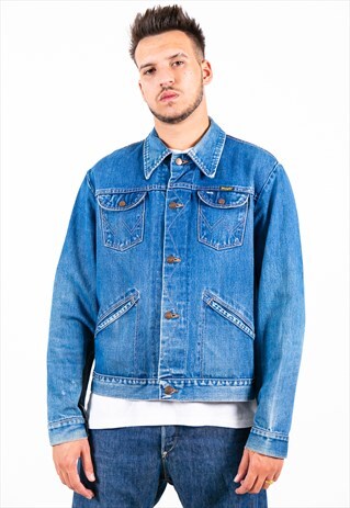 VINTAGE 80S WRANGLER BASIC DENIM JACKET / S7425